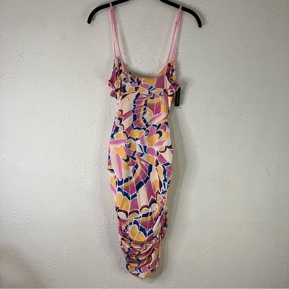 AFRM Corsica Ruched Cut Out Mini Dress in Summer Butterfly - Picture 8 of 12